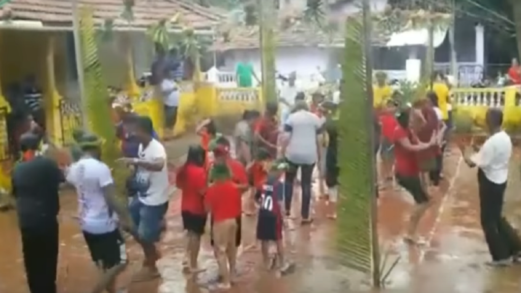 Celebrating Sao Joao feast in Goa in Goa